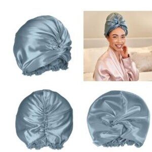 Blissy 100% Mulberry Silk Bonnet in Ash Blue